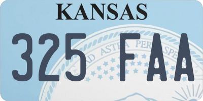 KS license plate 325FAA