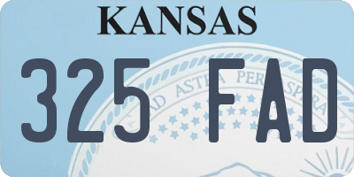 KS license plate 325FAD