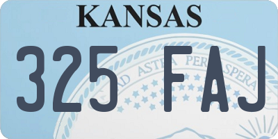 KS license plate 325FAJ