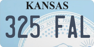 KS license plate 325FAL