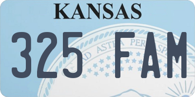 KS license plate 325FAM
