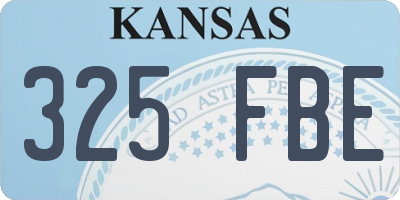 KS license plate 325FBE
