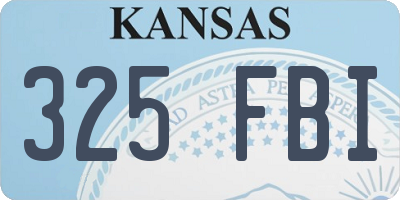 KS license plate 325FBI