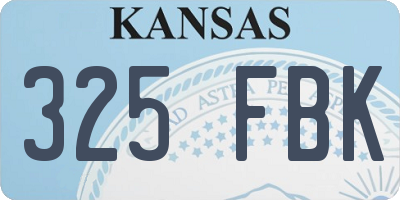 KS license plate 325FBK