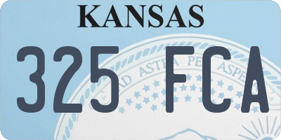 KS license plate 325FCA
