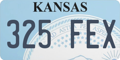 KS license plate 325FEX