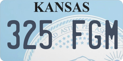KS license plate 325FGM