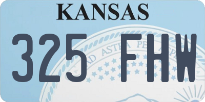 KS license plate 325FHW