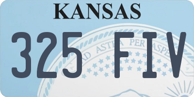 KS license plate 325FIV