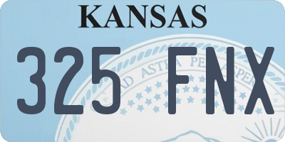 KS license plate 325FNX