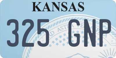 KS license plate 325GNP