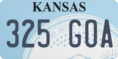 KS license plate 325GOA