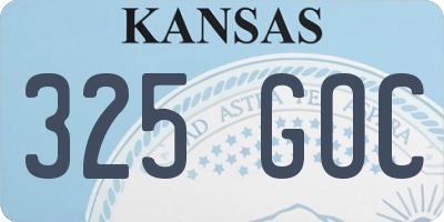 KS license plate 325GOC