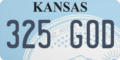 KS license plate 325GOD