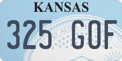 KS license plate 325GOF
