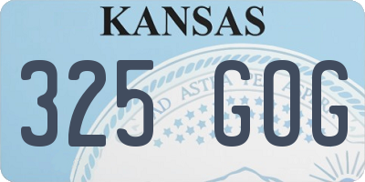 KS license plate 325GOG