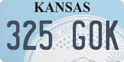 KS license plate 325GOK