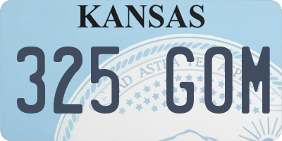 KS license plate 325GOM