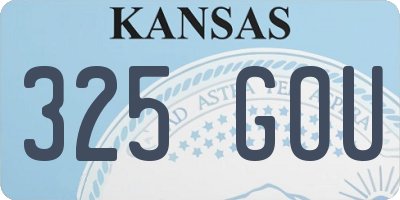 KS license plate 325GOU