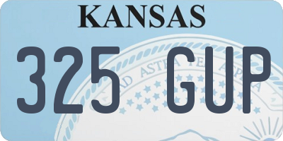 KS license plate 325GUP