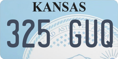 KS license plate 325GUQ