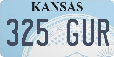 KS license plate 325GUR