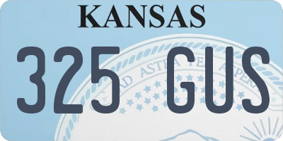 KS license plate 325GUS