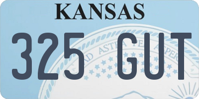 KS license plate 325GUT
