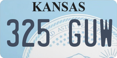 KS license plate 325GUW