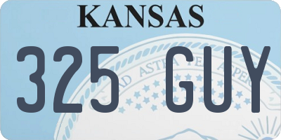 KS license plate 325GUY