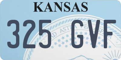 KS license plate 325GVF