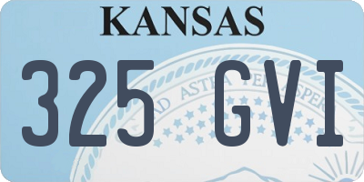 KS license plate 325GVI