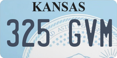 KS license plate 325GVM