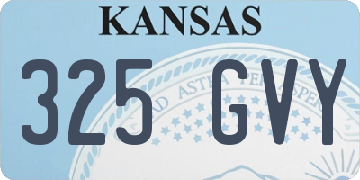KS license plate 325GVY