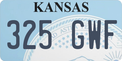 KS license plate 325GWF