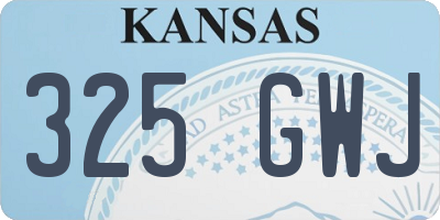 KS license plate 325GWJ