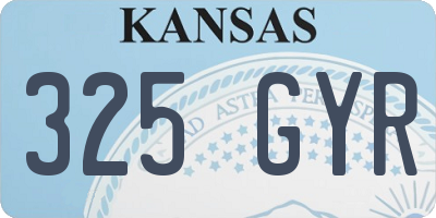 KS license plate 325GYR