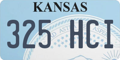 KS license plate 325HCI
