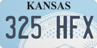 KS license plate 325HFX
