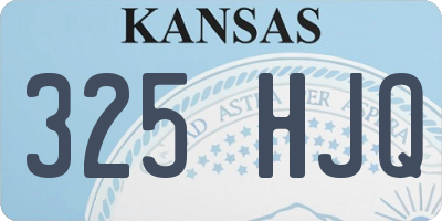 KS license plate 325HJQ