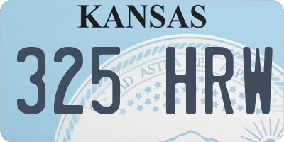KS license plate 325HRW