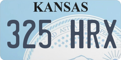 KS license plate 325HRX