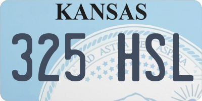 KS license plate 325HSL
