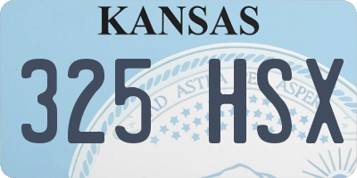 KS license plate 325HSX