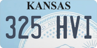 KS license plate 325HVI