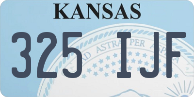 KS license plate 325IJF