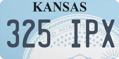 KS license plate 325IPX