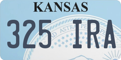 KS license plate 325IRA