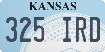 KS license plate 325IRD