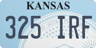 KS license plate 325IRF